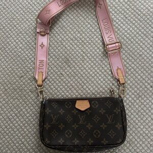 Louis Vuitton Brown and Pink Crossbody Bag
